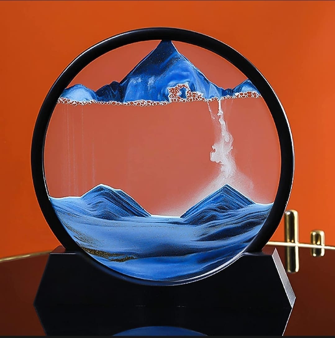 3D Moving Sand Art Lamp With Stand |Home Decoration