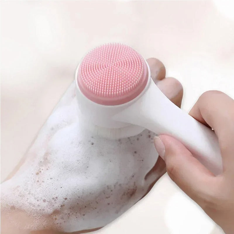 Double-Sided Silicone Face Cleanser Massage Brush | Random Color
