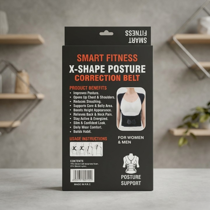 X-Shape Posture Correction Belt – Back & Shoulder Support for Men & Women