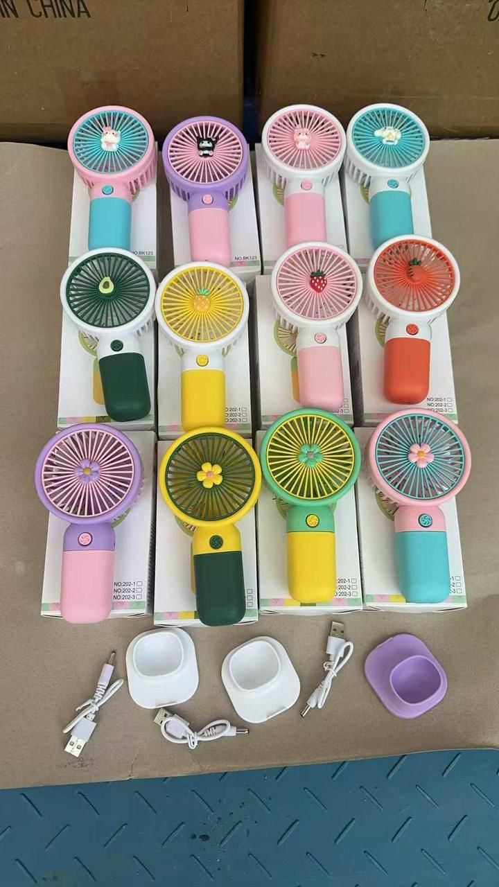 High-Speed USB Rechargeable Cooling Fan with Cute Fruit Design